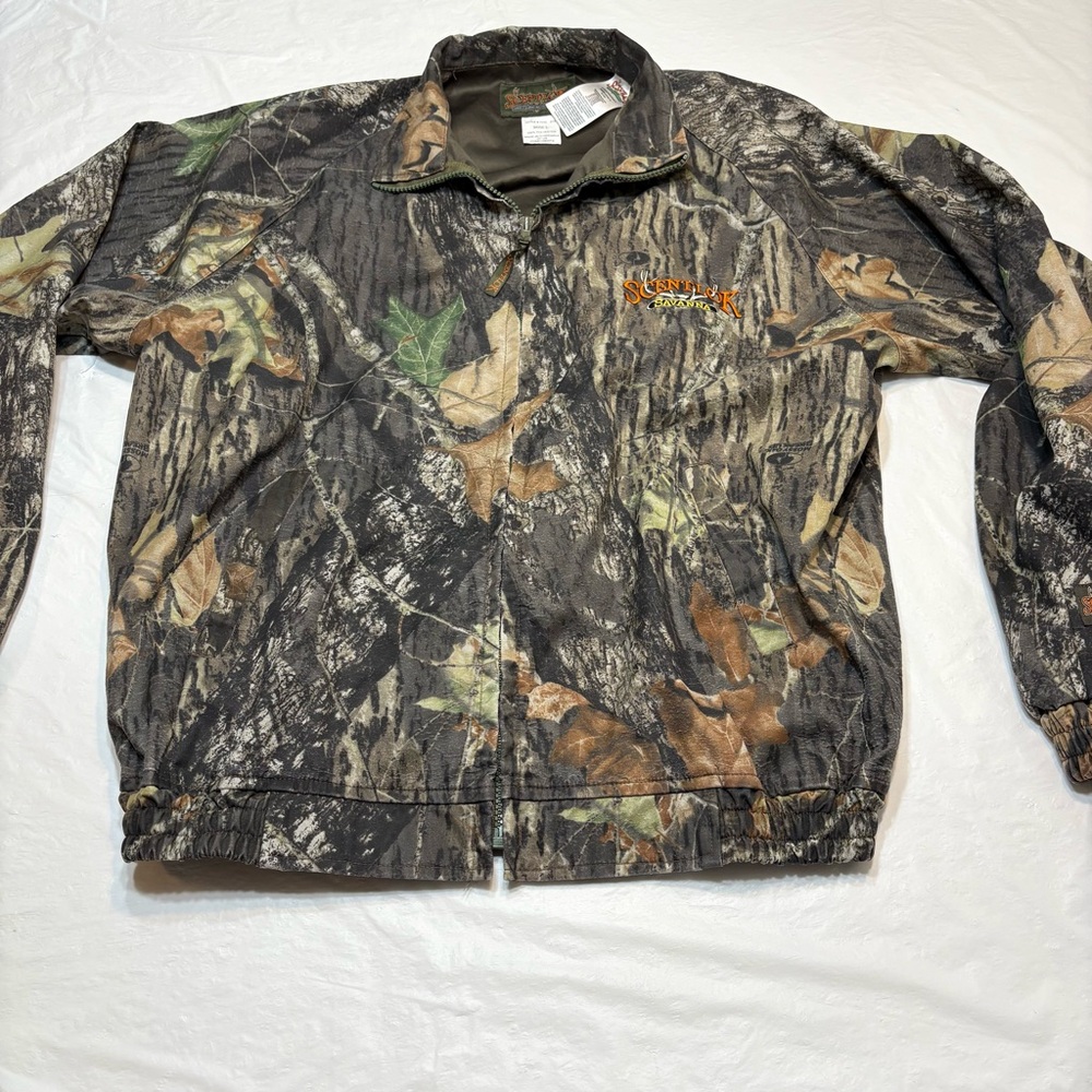 Scent Lok Savanna Jacket Mens L Mossy Oak Break Up Camo Hunting Full Zip
